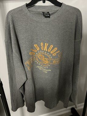 Style Orange Y2K Men S Long Sleeve Thermal Addliction Xxl Old Skool Sz XXL